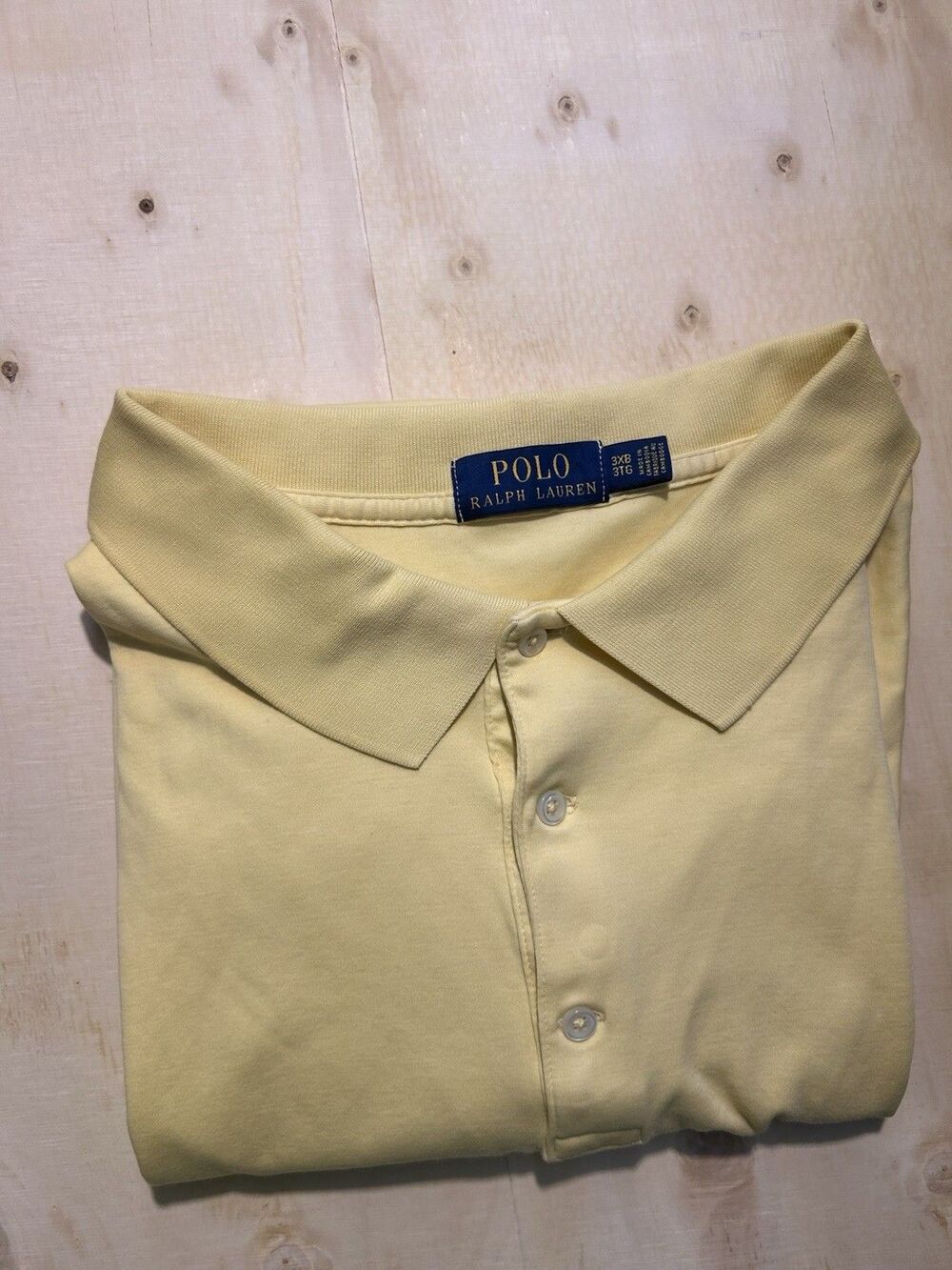 Polo Ralph Lauren Men's Big & Tall 3XB Yellow Cotton Short Sleeve Polo Shirt